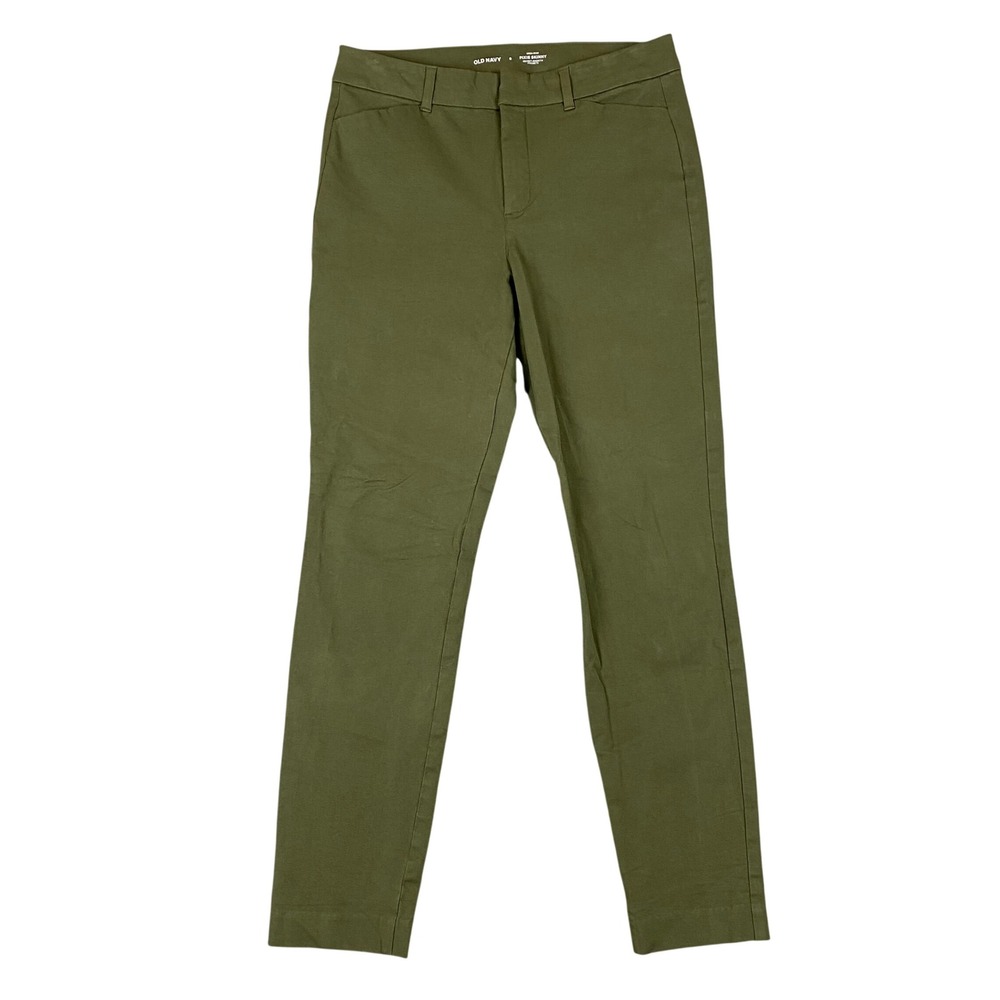 Old Navy Pixie Skinny High Rise Stretch Pants Women 8 Alpine Tundra Green